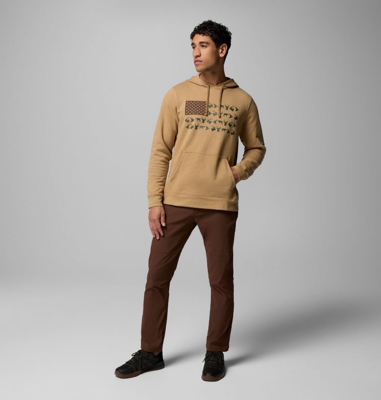 Men's PHG Game Flag II Hoodie, Color: Sahara, Tobacco Hunt Flag, image 2