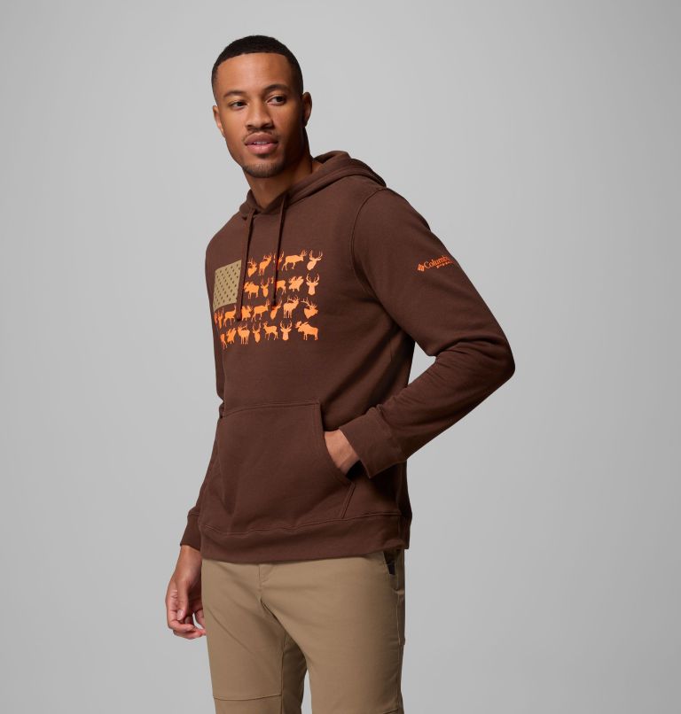 Men's PHG Game Flag II Hoodie, Color: Tobacco, Blaze Big Game Flag, image 4
