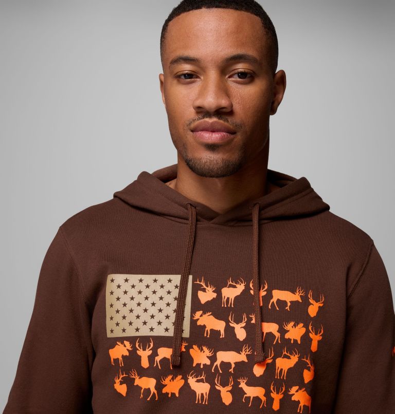 Men's PHG Game Flag II Hoodie, Color: Tobacco, Blaze Big Game Flag, image 5