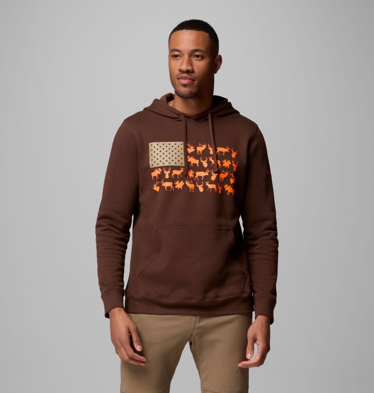 Men's PHG Game Flag II Hoodie, Color: Tobacco, Blaze Big Game Flag, image 1