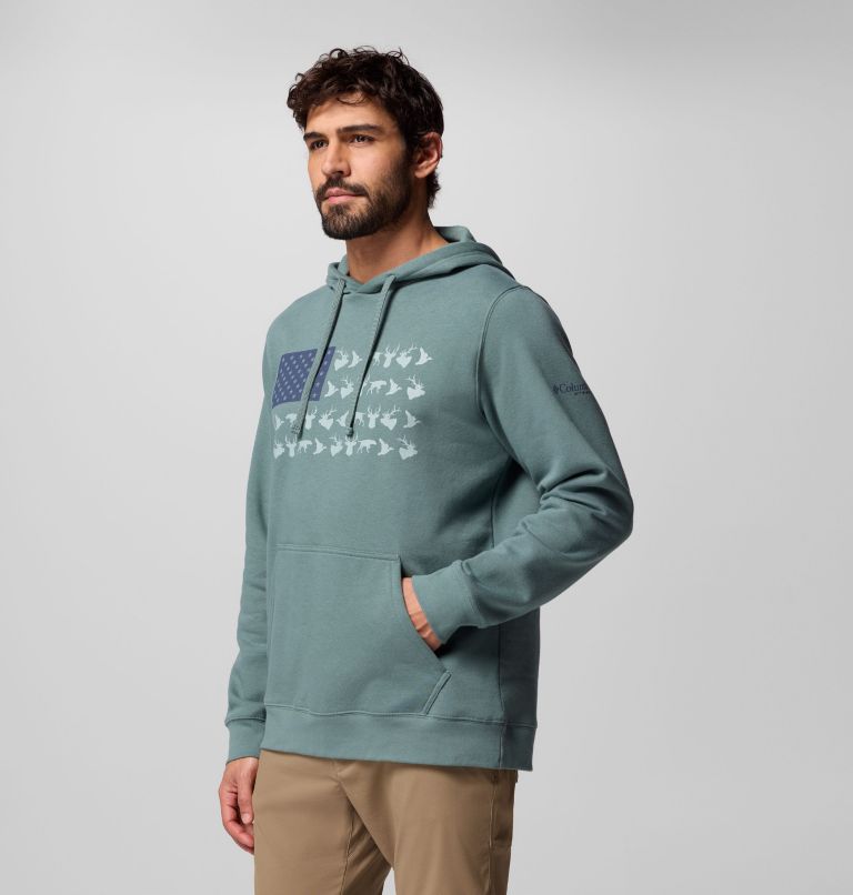 Men's PHG Game Flag II Hoodie, Color: Pond, Nocturnal Hunt Flag, image 4