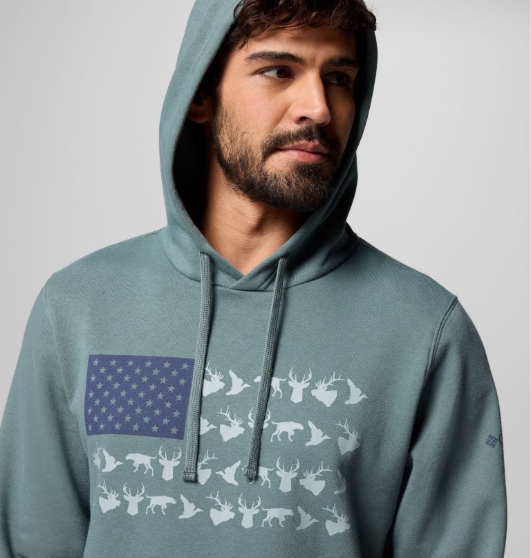 Men's PHG Game Flag II Hoodie, Color: Pond, Nocturnal Hunt Flag, image 5