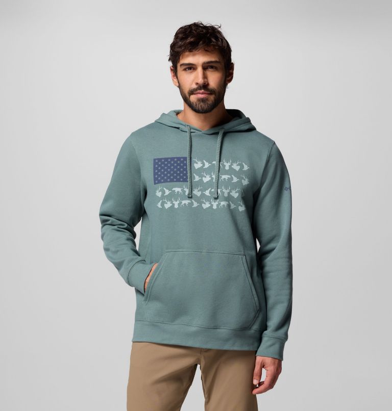 Men's PHG Game Flag II Hoodie, Color: Pond, Nocturnal Hunt Flag, image 1