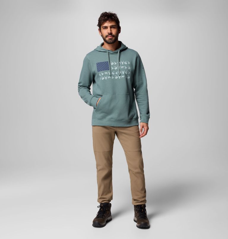 Men's PHG Game Flag II Hoodie, Color: Pond, Nocturnal Hunt Flag, image 2