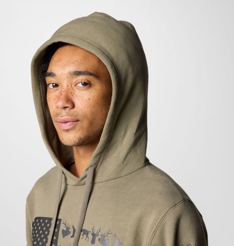 Men's PHG Game Flag II Hoodie, Color: Stone Green, Black Hunt Flag, image 5