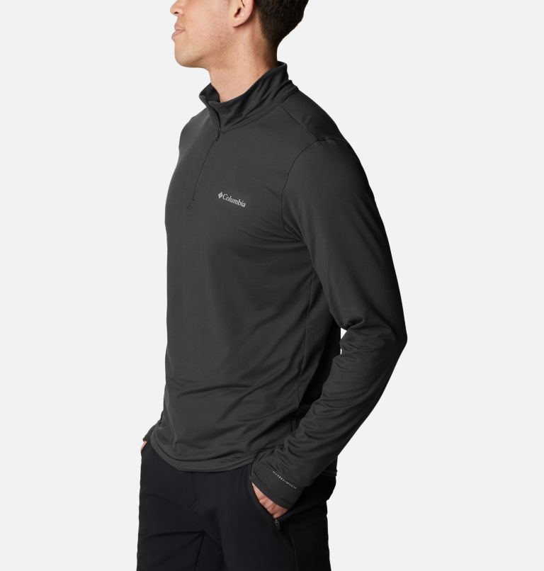 Men's Tech Trail Quarter Zip Pullover Shirt, Color: Black, image 3