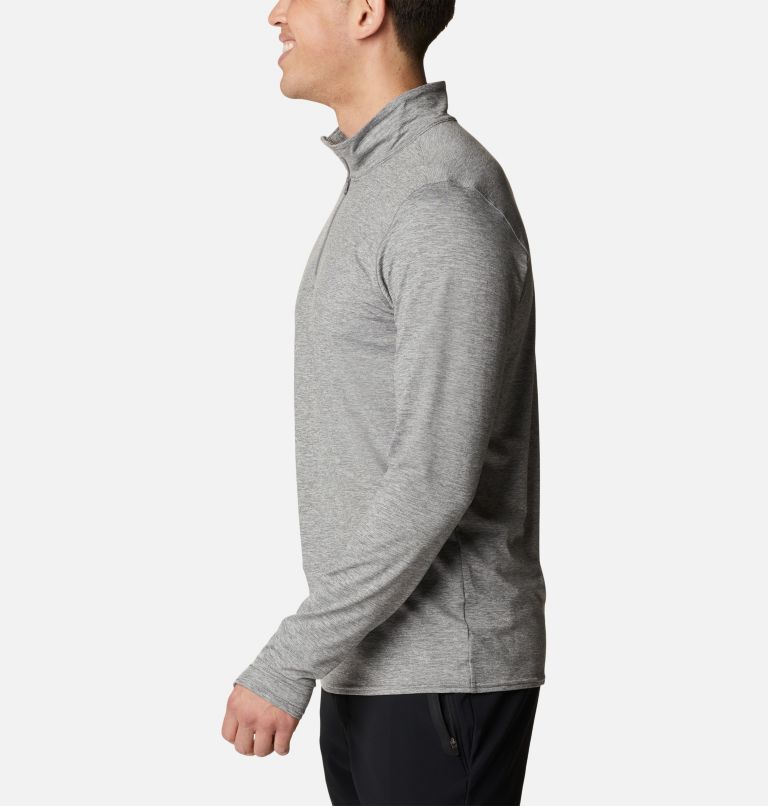 Men's Tech Trail Quarter Zip Pullover Shirt, Color: City Grey Heather, image 3
