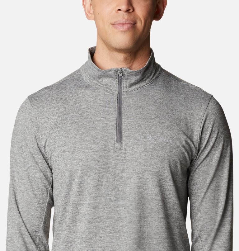Thumbnail: Men's Tech Trail Quarter Zip Pullover Shirt, Color: City Grey Heather, image 4