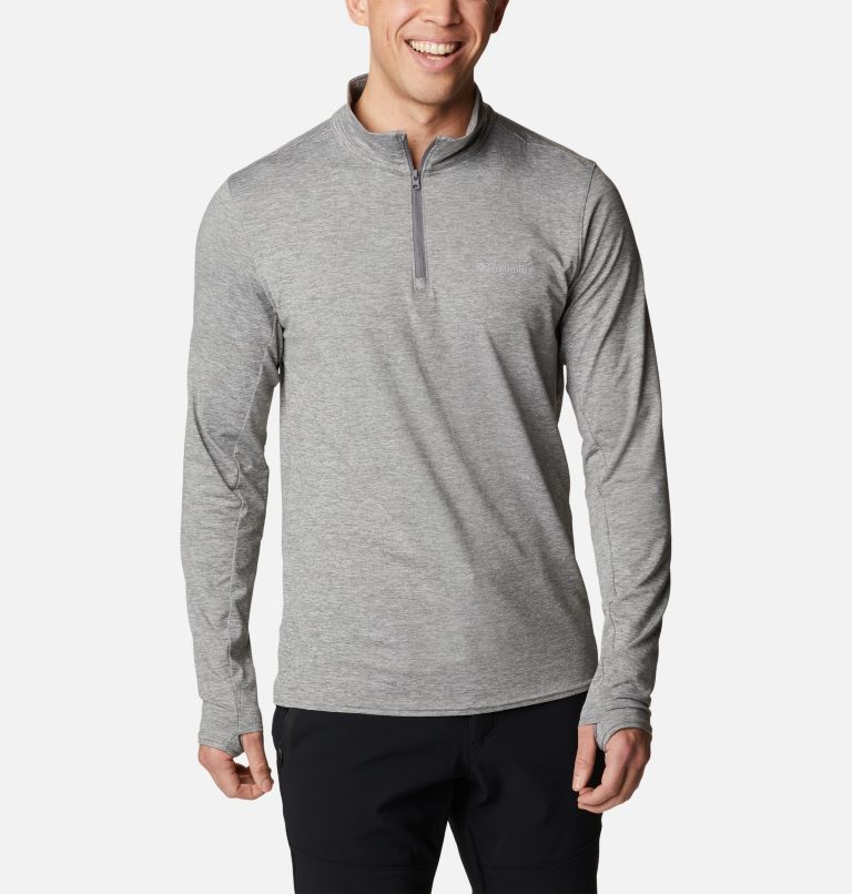 Men's Tech Trail Quarter Zip Pullover Shirt, Color: City Grey Heather, image 1