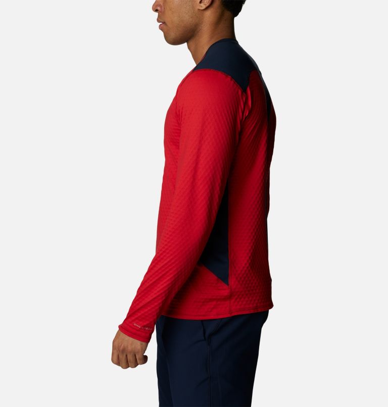 Thumbnail: Men's Bliss Ascent Long Sleeve Shirt, Color: Mountain Red, Collegiate Navy, image 3