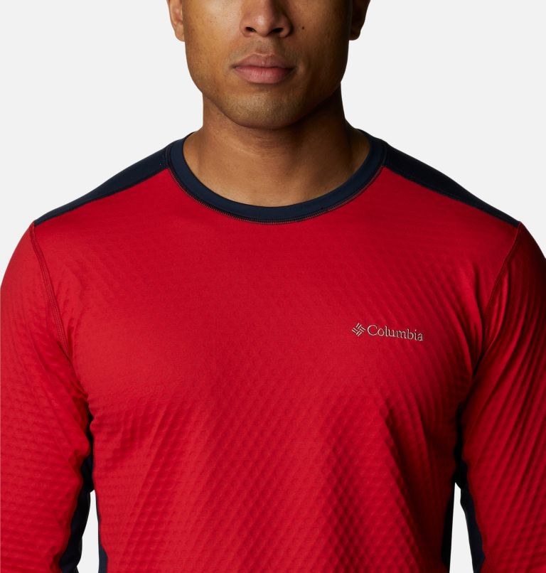 Men's Bliss Ascent Long Sleeve Shirt, Color: Mountain Red, Collegiate Navy, image 4