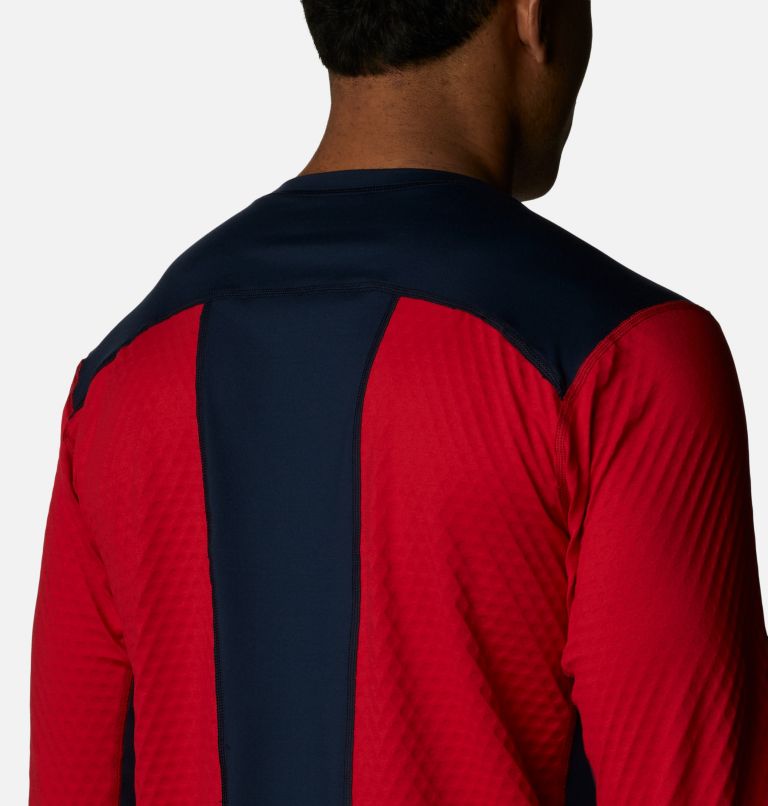 Men's Bliss Ascent Long Sleeve Shirt, Color: Mountain Red, Collegiate Navy, image 5