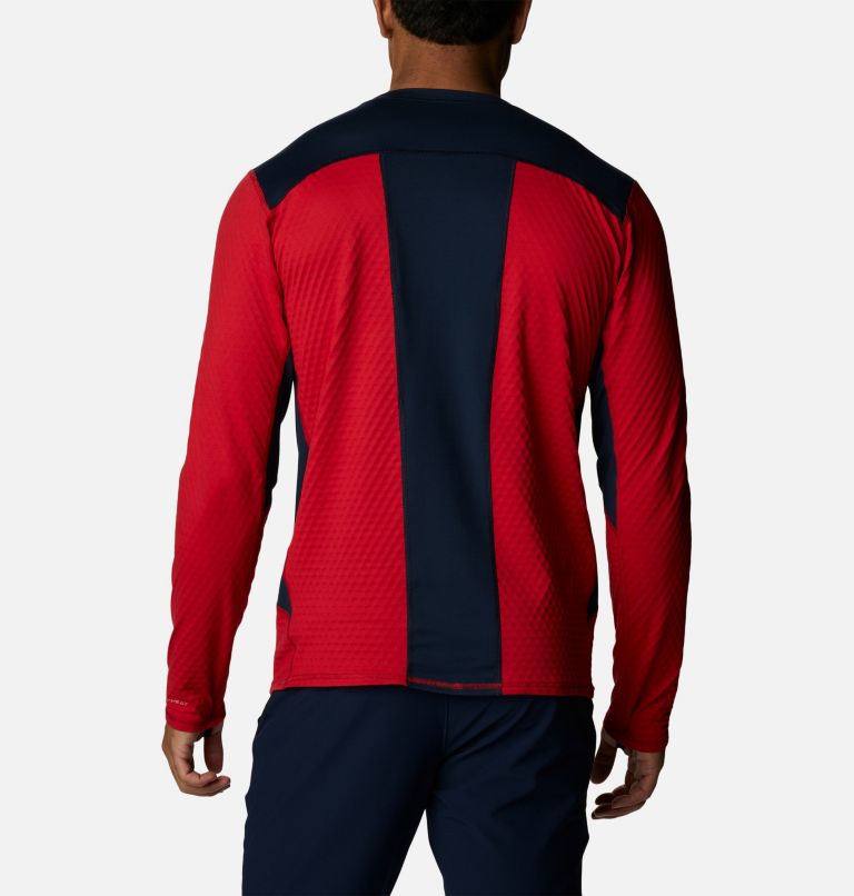 Men's Bliss Ascent Long Sleeve Shirt, Color: Mountain Red, Collegiate Navy, image 2