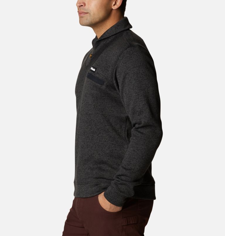 Men's Sweater Weather Fleece Pullover, Color: Black Heather, image 3