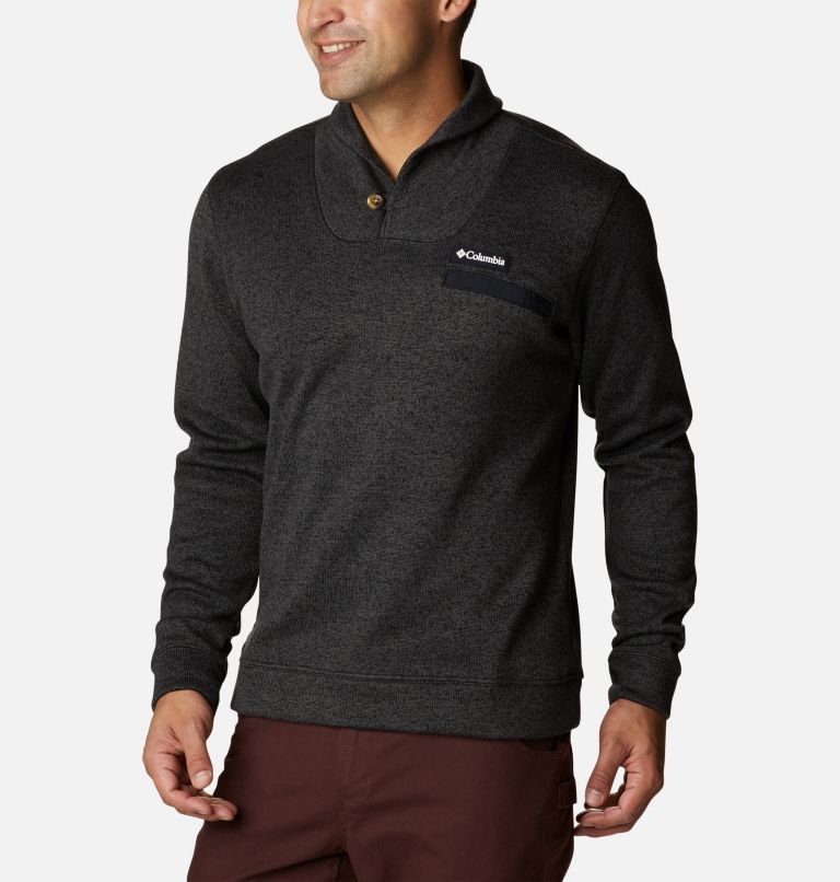 Men's Sweater Weather Fleece Pullover, Color: Black Heather, image 5