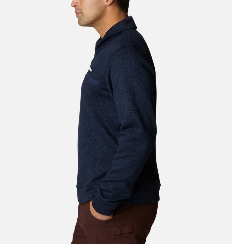 Thumbnail: Men's Sweater Weather Fleece Pullover, Color: Collegiate Navy Heather, image 3