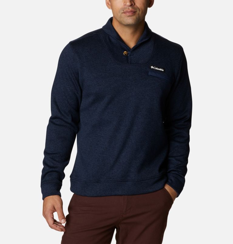 Men's Sweater Weather Fleece Pullover, Color: Collegiate Navy Heather, image 5