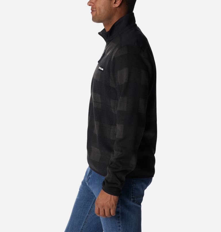 Men's Sweater Weather II Printed Fleece Half Zip Pullover, Color: Black Buffalo Check Print, image 3
