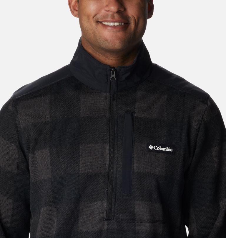 Thumbnail: Men's Sweater Weather II Printed Fleece Half Zip Pullover, Color: Black Buffalo Check Print, image 4