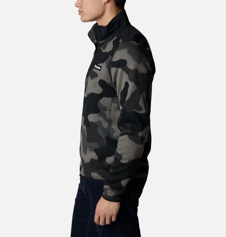 Thumbnail: Men's Sweater Weather II Printed Fleece Half Zip Pullover, Color: Black Mod Camo, image 3