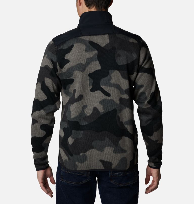 Thumbnail: Men's Sweater Weather II Printed Fleece Half Zip Pullover, Color: Black Mod Camo, image 2