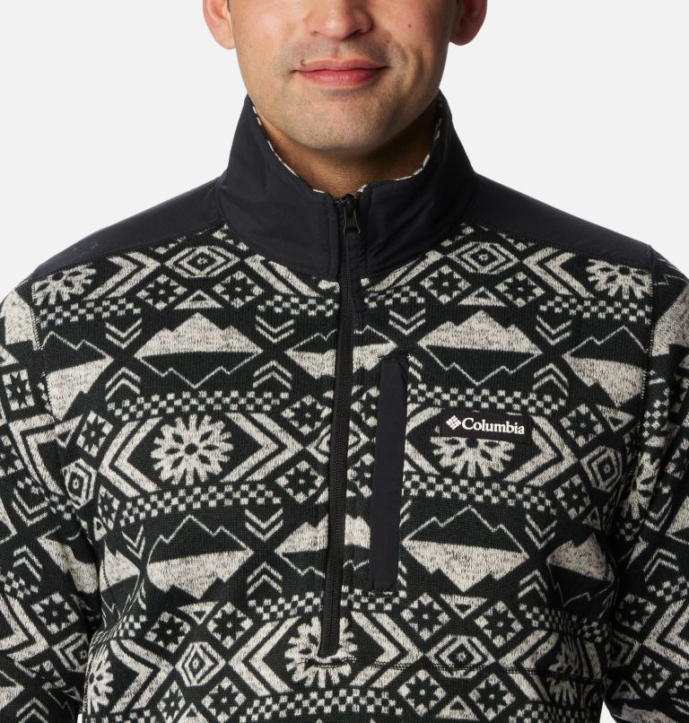 Sweater Weather II Printed Half Zip | 015 | S, Color: Black Checkered Peaks Tonal Print, image 4