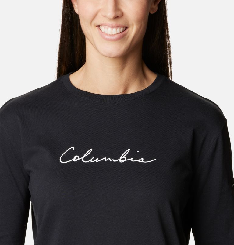Women's North Cascades Long Sleeve T-shirt, Color: Black, Simply Scripted, image 4