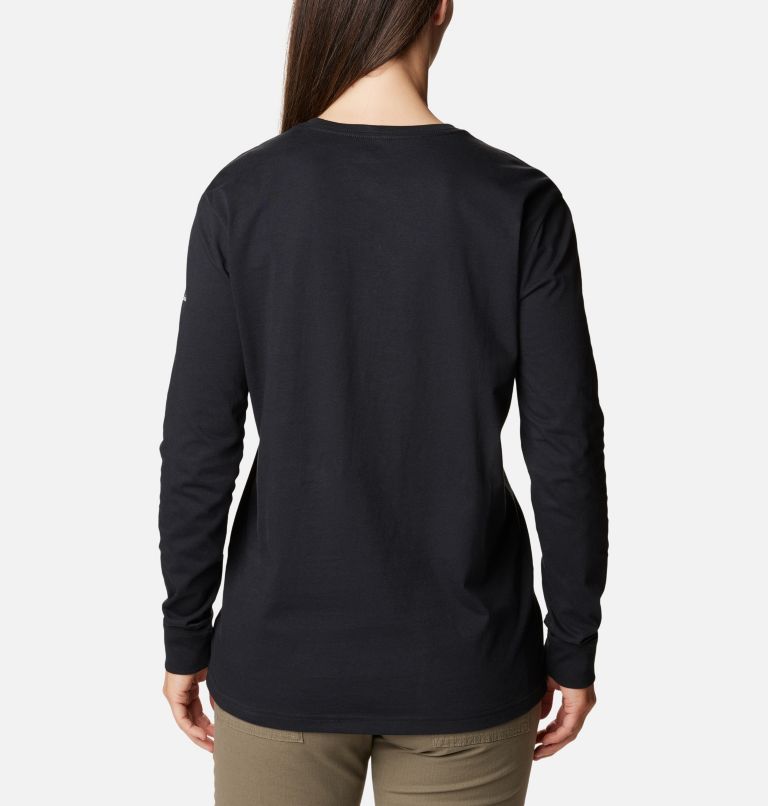 Women's North Cascades Long Sleeve T-shirt, Color: Black, Simply Scripted, image 2