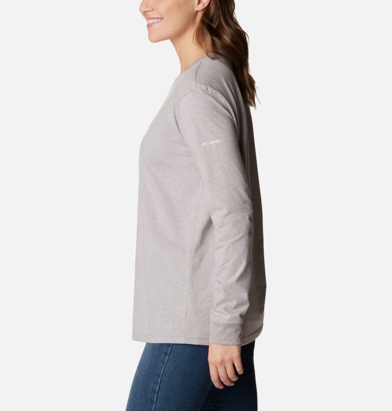 Women's North Cascades Long Sleeve T-shirt, Color: Columbia Grey Heather, College Life, image 3