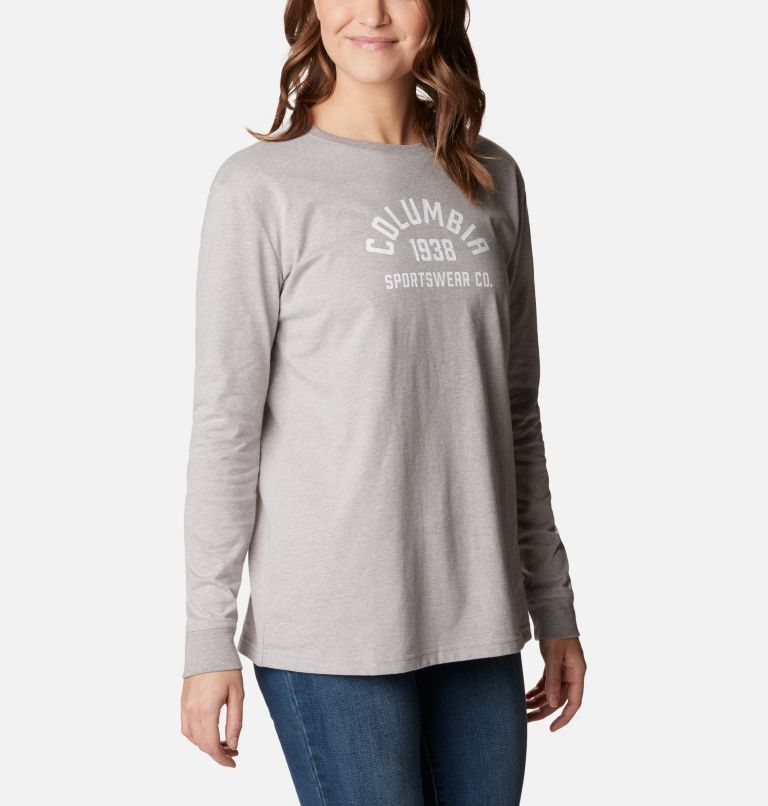 Thumbnail: Women's North Cascades Long Sleeve T-shirt, Color: Columbia Grey Heather, College Life, image 5