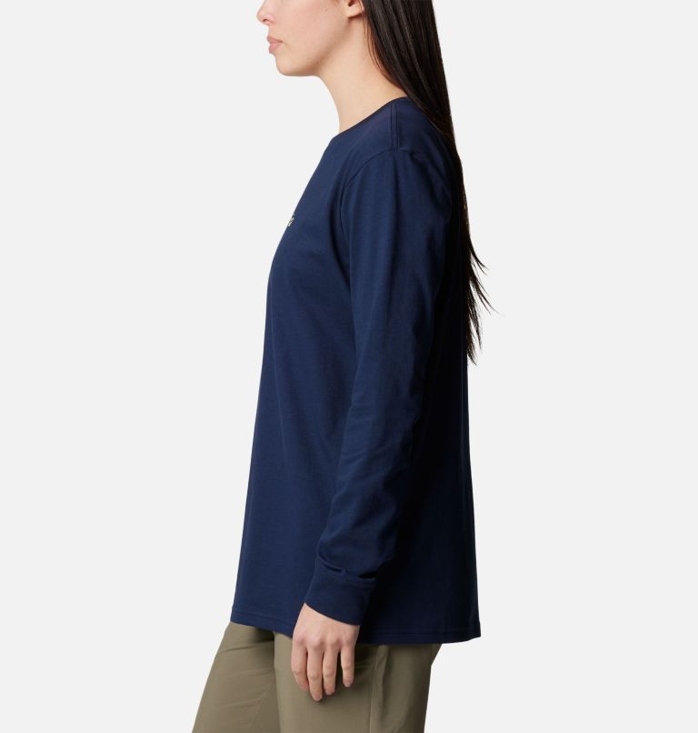 Women's North Cascades Long Sleeve T-shirt, Color: Collegiate Navy, Gem Columbia, image 3