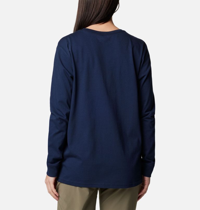 Women's North Cascades Long Sleeve T-shirt, Color: Collegiate Navy, Gem Columbia, image 2