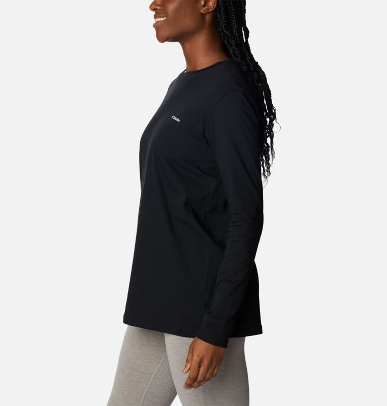 Women's North Cascades Back Graphic Long Sleeve T-Shirt, Color: Black, Outdoor Park, image 3