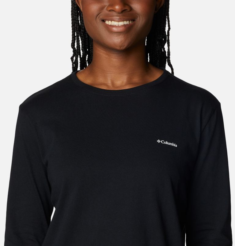 Women's North Cascades Back Graphic Long Sleeve T-Shirt, Color: Black, Outdoor Park, image 4