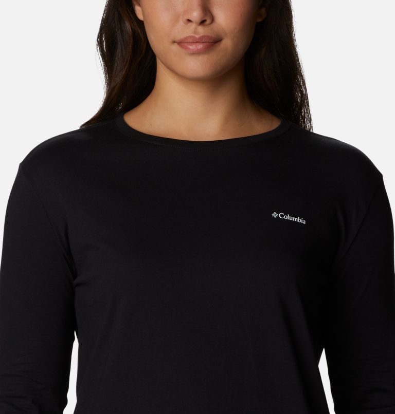 T-shirt Manches Longues avec Graphique au Dos North Cascades Femme, Color: Black, Stamp Stencil, image 4