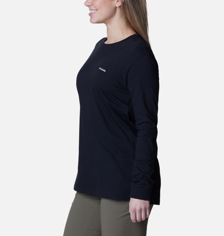 Thumbnail: Women's North Cascades Back Graphic Long Sleeve T-Shirt, Color: Black, Boundless Graphic, image 3