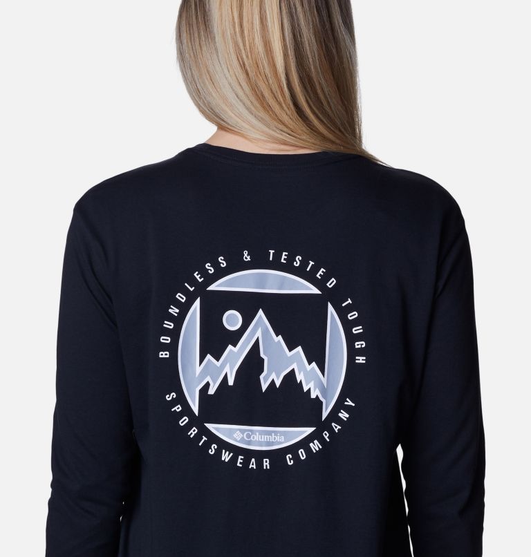 Women's North Cascades Back Graphic Long Sleeve T-Shirt, Color: Black, Boundless Graphic, image 5