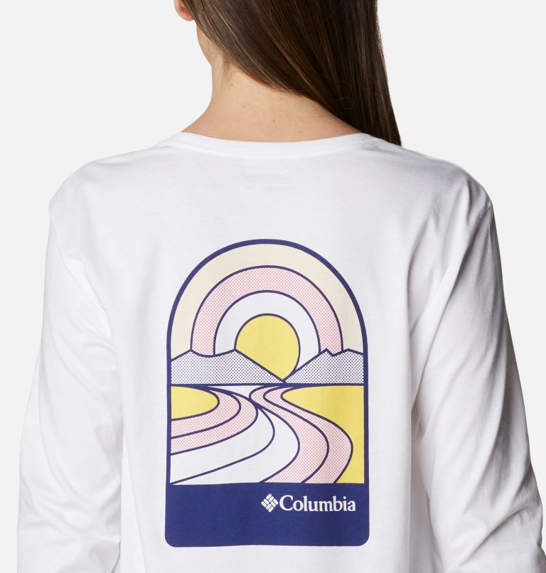 Women's North Cascades Back Graphic Long Sleeve T-Shirt, Color: White, Sun Trek Trails, image 5