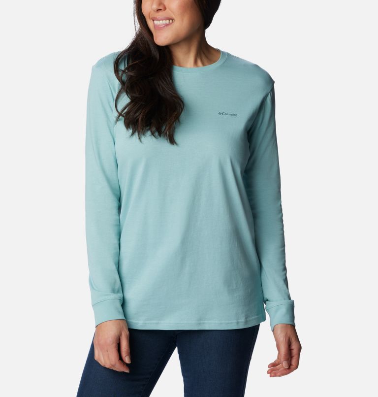North Cascades Back Graphic LS Tee | 321 | M, Color: Aqua Haze, Escape to Nature, image 2