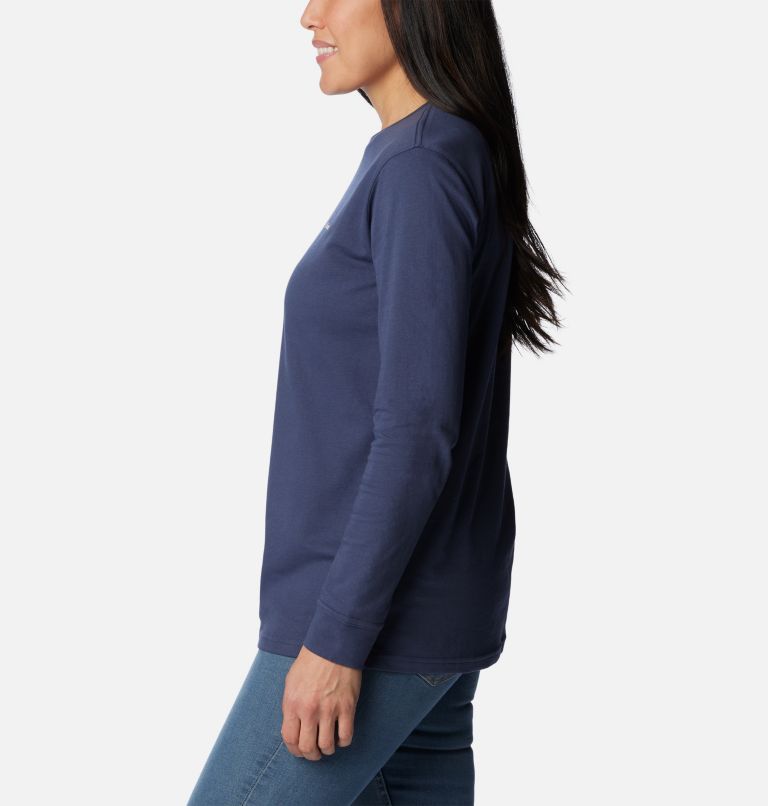 Women's North Cascades Back Graphic Long Sleeve T-Shirt, Color: Nocturnal, Escape to Nature, image 3