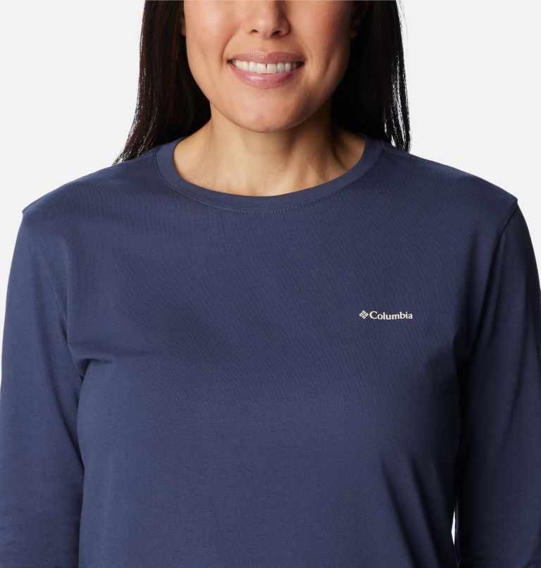 Women's North Cascades Back Graphic Long Sleeve T-Shirt, Color: Nocturnal, Escape to Nature, image 4