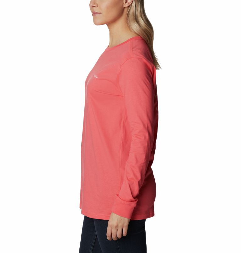 Thumbnail: T-shirt Manches Longues avec Graphique au Dos North Cascades Femme, Color: Blush Pink, Stamp Stencil, image 3