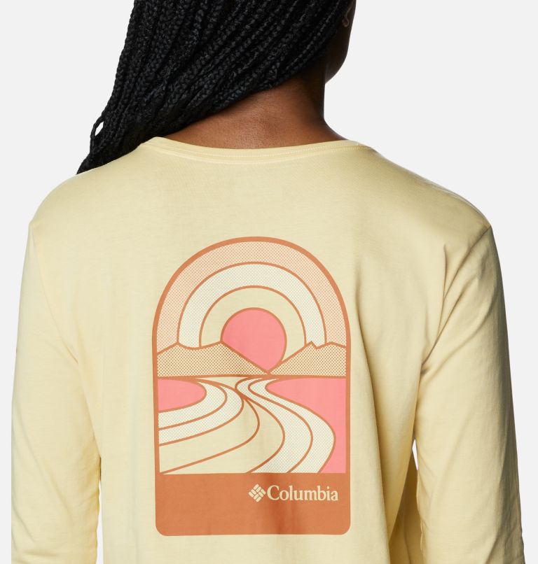 Thumbnail: Women's North Cascades Back Graphic Long Sleeve T-Shirt, Color: Cornstalk, Sun Trek Trails, image 5