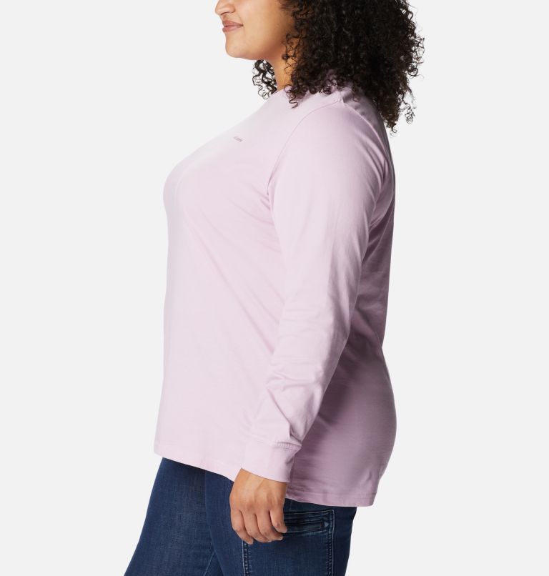 Thumbnail: Women's North Cascades Back Graphic Long Sleeve T-Shirt - Plus Size, Color: Aura, Outdoor Park, image 3