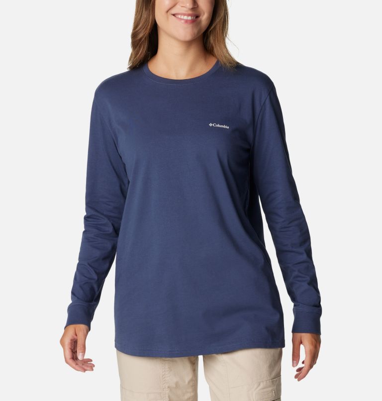Thumbnail: North Cascades Back Graphic Longsleeve T-Shirt für Frauen, Color: Nocturnal, College Life, image 1