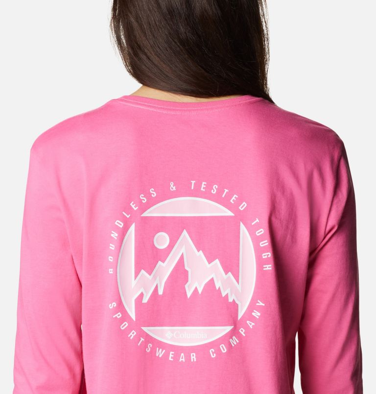 North Cascades Back Graphic LS Tee, Color: Wild Geranium, Boundless Graphic, image 5