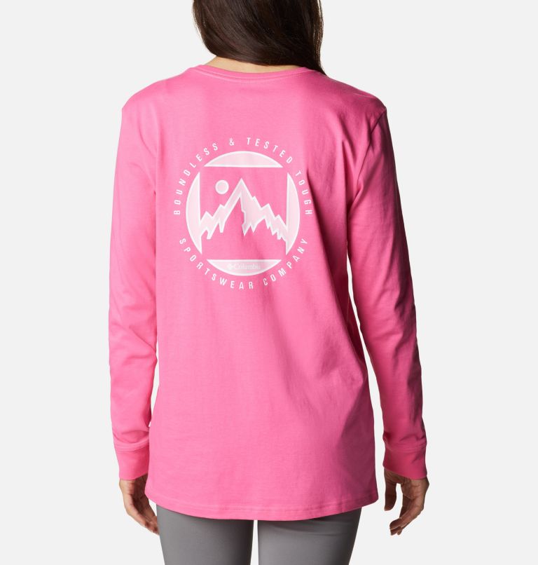 North Cascades Back Graphic LS Tee, Color: Wild Geranium, Boundless Graphic, image 2