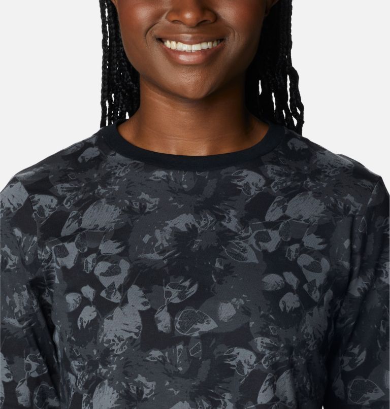 T-shirt court imprimé à manches longues North Cascades Femme, Color: Black Solarized Print, image 4