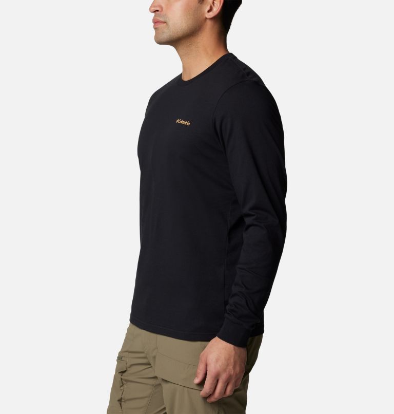 Men's CSC Seasonal Logo Long Sleeve Organic Cotton T-Shirt, Color: Black, Peaked Badge, image 3