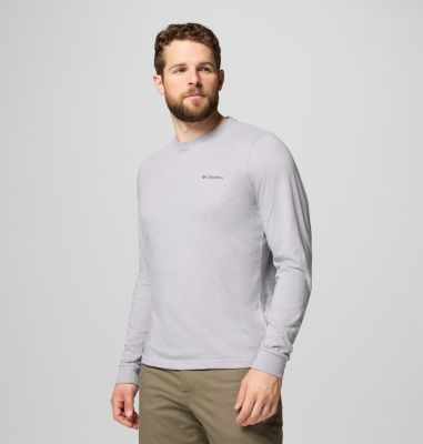 Maglia a manica lunga in cotone biologico CSC Seasonal Logo da uomo, Color: Columbia Grey Hthr, Meadowland, image 12